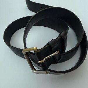 Vintage Mens Polo Ralph Lauren Italian Leather Belt with Solid Brass Buckle 49